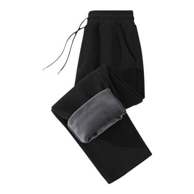 男士裤子冬季加绒雪尼尔直筒裤