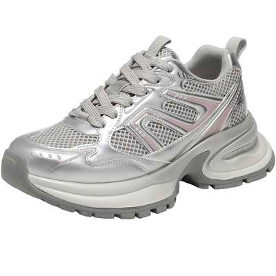 休闲鞋厚底网面百丽女鞋女透气