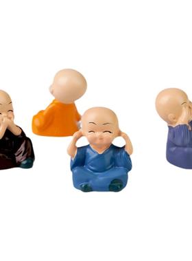 茶桌摆件禅意四不小和尚茶宠