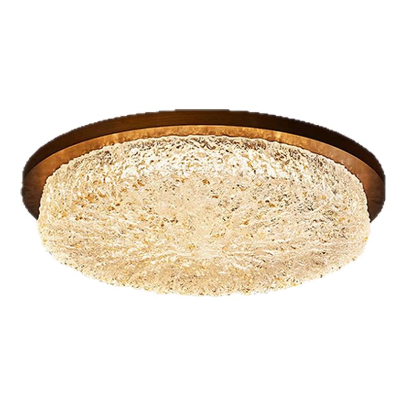 秦銅復(fù)古中古風(fēng)胡桃木色吸頂燈創(chuàng)意個(gè)性藝術(shù)中山燈具房間主臥室燈