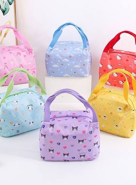 日系可爱防水卡通保温便当野餐包上学饭盒学生包方袋包上班族