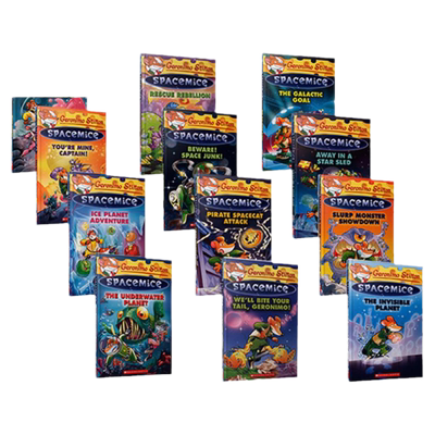 Geronimo Stilton Spacemice 老鼠记者 太空老鼠 1-12册 英文原版 儿童初级章节桥梁书故事文学插图 8-12岁 640L