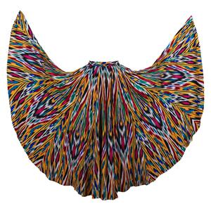 新疆舞720大摆裙民族风艾德莱斯印花服饰维吾尔族舞蹈表演半身裙