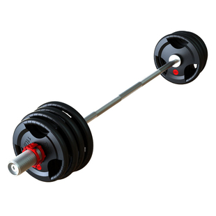 举重杠铃套装组合男士健身家用手抓杠铃片大孔铸铁包胶10KG20公斤