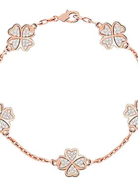 周珍珍18K合金四叶草手链女款时尚花朵手环轻奢百搭手饰女送女友