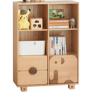 源氏木语加兰实木儿童书柜置物架绘本架卡通书架收纳架展示柜子