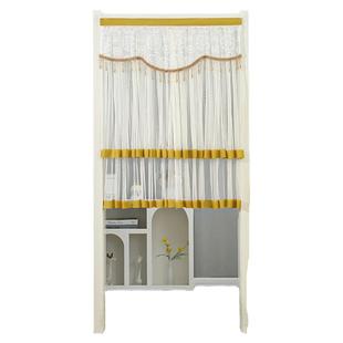 新款门帘家用半帘免打孔魔术贴伸缩杆隔断帘厨房卫生间半截短挂帘