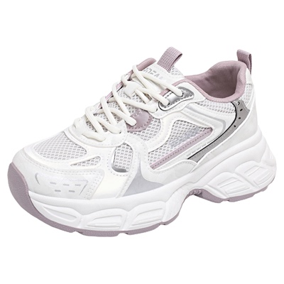 赵露思许妍同款真皮厚底老爹鞋女