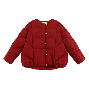 【岁禧】年款新中式国风天丝提花+匈牙利95鹅绒加厚羽绒服-W25250