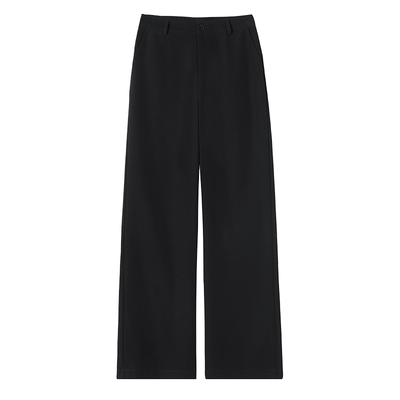 加绒西装裤职业高级感黑色直筒裤