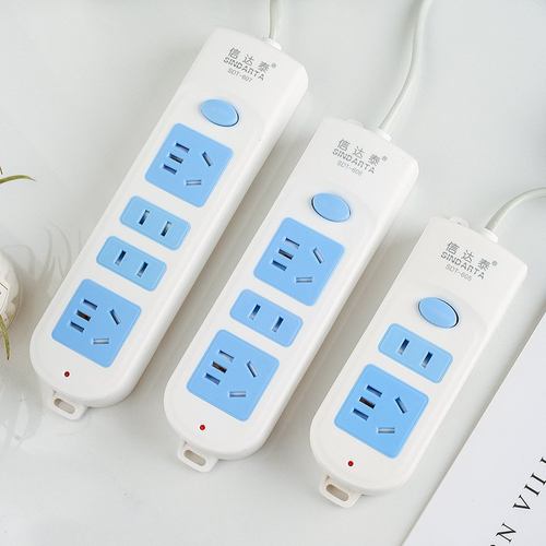 信达泰二极带线办公家用插排插多插座转换器插多孔开关长线位排