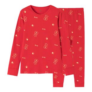 顶呱呱男童本命年平安喜乐红色平角内裤中小学生四角裤头新年红运