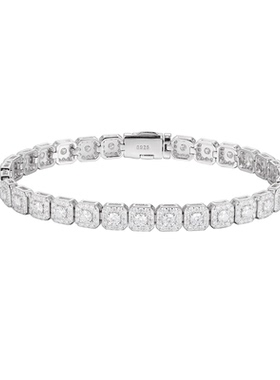 6MM纯银莫桑钻冰糖手链