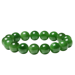 和田玉碧玉手串手链冰种高品质菠菜绿男女款旺夫仿玉石正阳绿手链