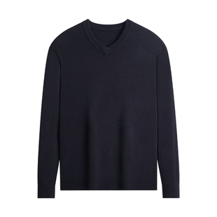 杉杉毛衣男士新款冬季山羊绒加厚内搭V领爸爸保暖羊毛针织打底衫