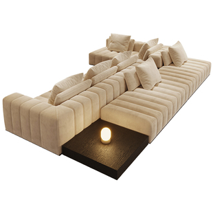 双面背靠背沙发客厅双向坐大户型钢琴键法式奶油风横厅大平层别墅