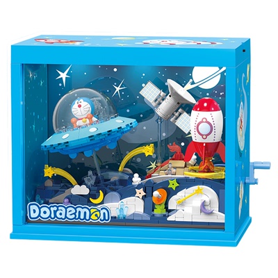 贝乐迪正版哆啦A梦时光机积木