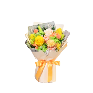 永生花花束礼盒节日纪念日生日礼物送女友闺蜜桌面摆件家居装饰