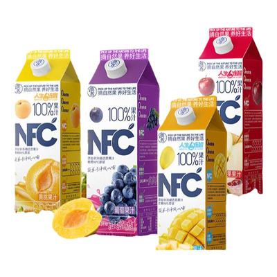 摘养100%NFC纯苹果芒果黄桃葡萄1kg果汁婚宴席聚会饮料礼盒整箱