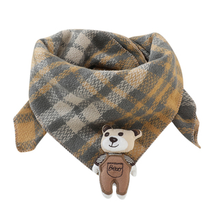 宝宝围脖秋冬季韩版小熊婴儿童三角围巾防风保暖春秋男童女孩方巾