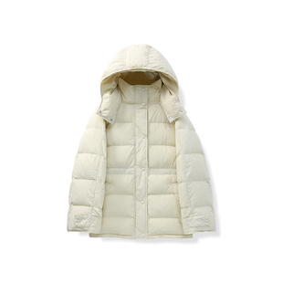 YANGLE_休闲连帽羽绒服女宽松2025冬季新款欧货90绒立领羽绒外套