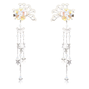 古风手工步摇古装发簪发钗古典发夹汉服头饰发饰对夹发冠顶簪套装