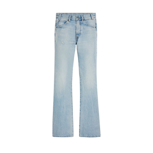 【司林】法式高端修身微喇叭牛仔裤 中高腰纯棉无弹极简风长裤女