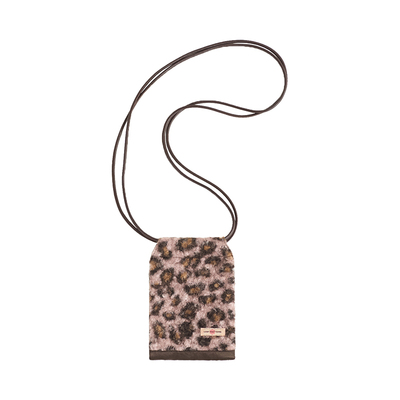 双成记复古豹纹奶牛纹圈圈纱手机包 秋冬斜挎女包小巧轻便