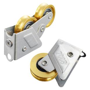 2008型铝合金门窗单滑轮不锈钢彩铝推拉门轴承滚轮双铜轮子迪福德