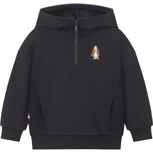 暇步士童装儿童卫衣春秋季新款男童宽松女童休闲半拉链连帽上衣