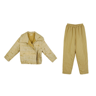 朵朵可可睡衣女2025新款冬季厚款里外纯棉夹棉羚羊印花家居服夹棉