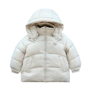 韦氏25年新品儿童羽绒服冬季保暖外套连帽中长款休闲羽绒服英伦风