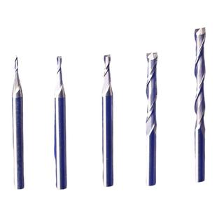 3.175mm双刃螺旋铣刀雕刻机实木密度板切割镂空刀平底直刀麻花刀