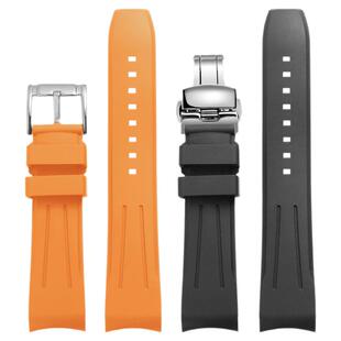 适配艾米龙挑战者手表带男 08.1169运动防水弧形口氟橡胶表带配件