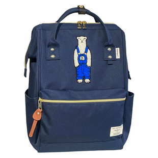 Gergxi联名款日本潮牌小熊双肩包学生大容量通勤电脑书包旅行背包