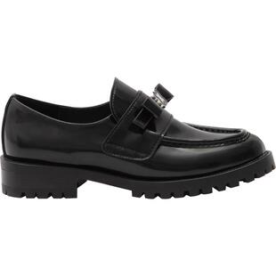 HERLIAN 秋冬新款小众花瓣标亮面乐福鞋平底单鞋