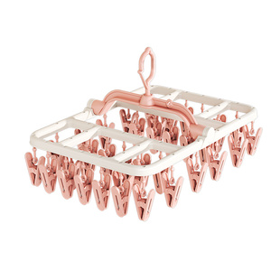 可折叠晾衣架新款多夹子多功能衣架袜子晾晒架阳台晒内衣挂袜子架