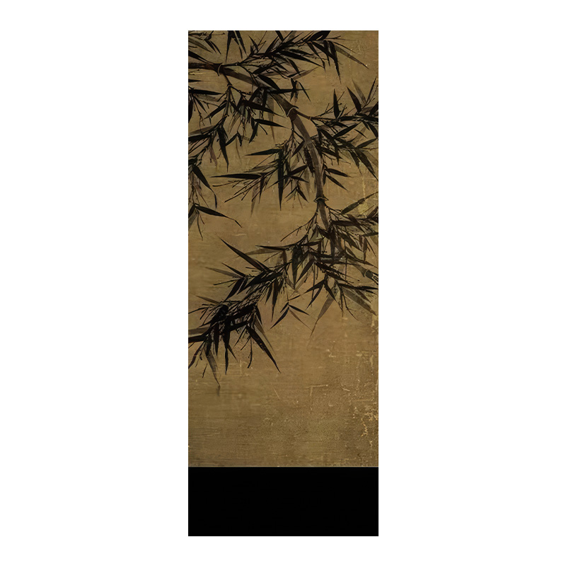 《墨竹》中式禅意玄关装饰画国风水墨竹子壁画中古复古斗柜摆台画