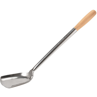 加厚不锈钢锅铲厨师专用铲子木柄大炒铲炒菜勺食堂饭店酒店炒菜铲