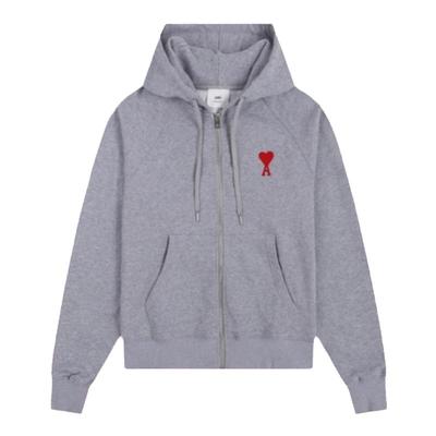 2023春秋新款拉链卫衣纯棉小爱心刺绣明星男女同款外套上衣帽衫