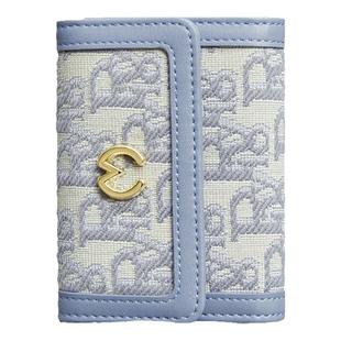 稻草人钱包女短款新款小清新多功能卡包牛仔布女士钱夹零钱包正品