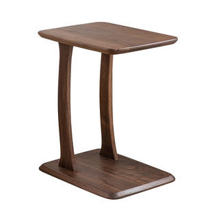 黑胡桃木可移动小茶几客厅阳台小户型卧室床边桌实木轻奢沙发边几