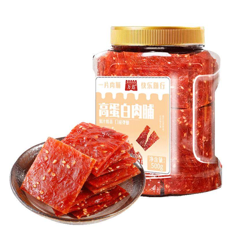 万达蜜汁味高蛋白肉脯500g×1罐