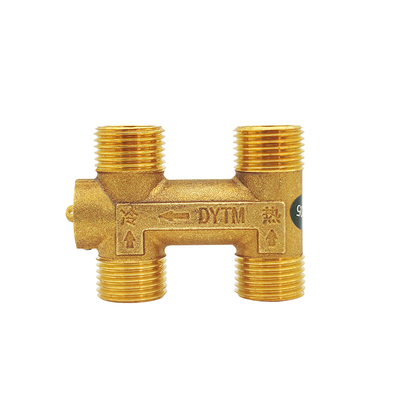 盾运全铜H阀零冷水循环阀热水器回水阀单向阀止回阀止逆阀三通4分
