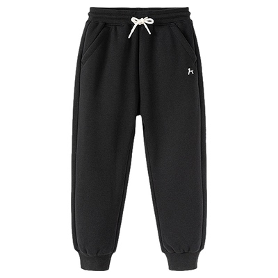 森马儿童长裤2024年新款加绒保暖宽松抽绳束脚裤冬季男童女童裤子