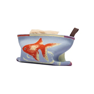 HooBin 贪玩金鱼纸巾袋 针织全棉 像素花瓶 车载纸巾套收纳盒创意