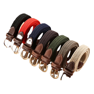 GIAPOS小皮带女士牛仔裤弹力编织腰带裤带夏季百搭细款帆布装饰窄