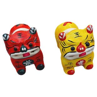 泥老虎素坯高密聂家庄民间特色礼品儿童玩具镇宅摆件送老外塑叫虎