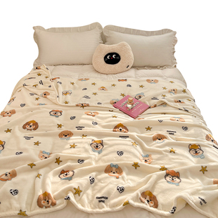 双面牛奶绒毛毯加厚沙发毯子办公室午睡毯宿舍珊瑚绒单双人披肩毯