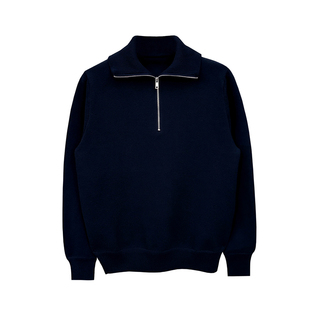 老钱风男装高级商务男士上衣针织衫时尚复古半高拉链毛衣男款秋冬